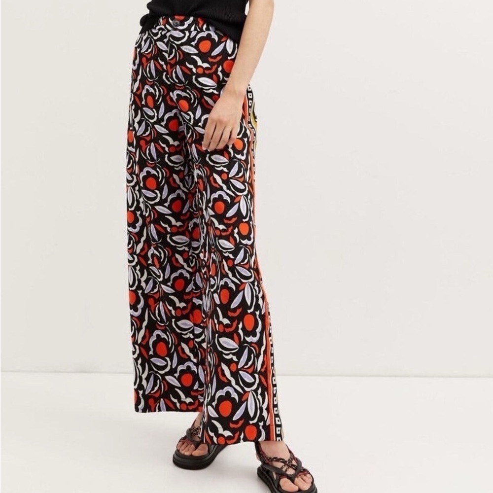 Anthropologie Floral Print Flowy Pants